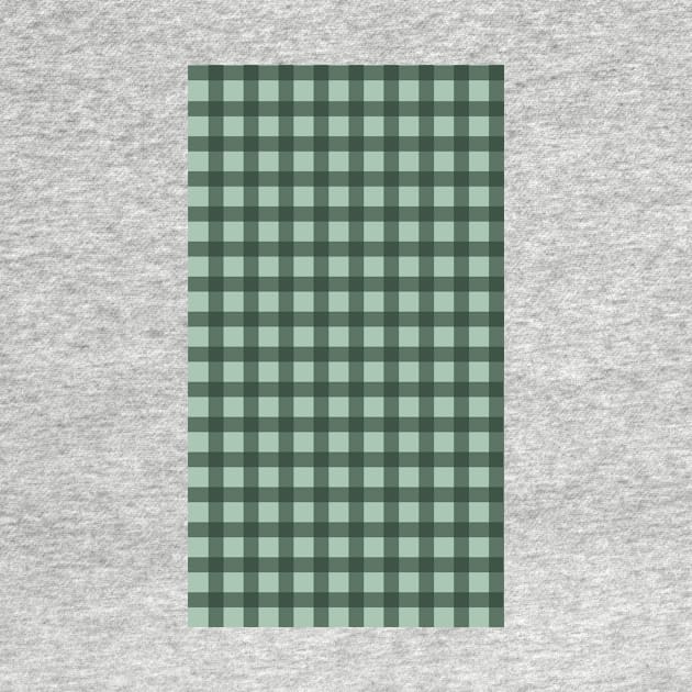 Green on Green Christmas Winter Gingham Pattern by mckhowdesign